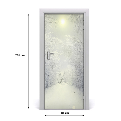 Self-adhesive door sticker Winter forest