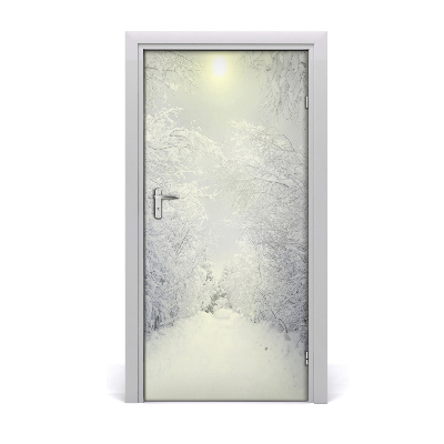 Self-adhesive door sticker Winter forest