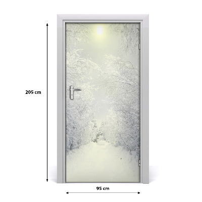 Self-adhesive door sticker Winter forest