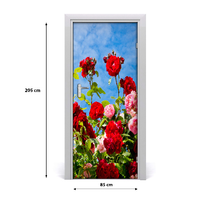 Self-adhesive door sticker The wall of a wild rose