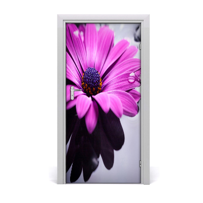 Self-adhesive door sticker Pink gerbera