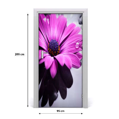 Self-adhesive door sticker Pink gerbera