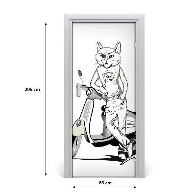 Self-adhesive door sticker Cat male