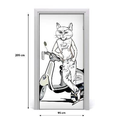 Self-adhesive door sticker Cat male