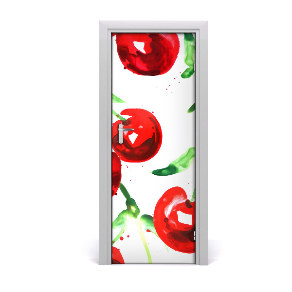 Self-adhesive door sticker Cherries