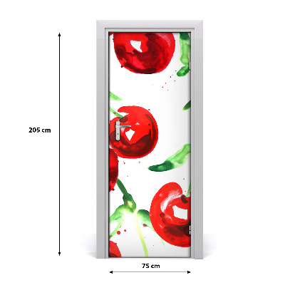 Self-adhesive door sticker Cherries