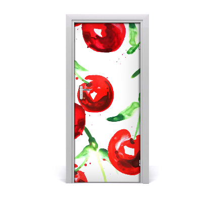 Self-adhesive door sticker Cherries