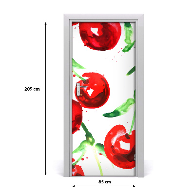 Self-adhesive door sticker Cherries