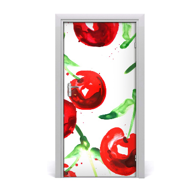 Self-adhesive door sticker Cherries