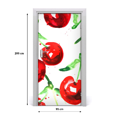 Self-adhesive door sticker Cherries