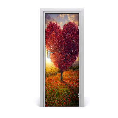 Self-adhesive door sticker Tree of heart