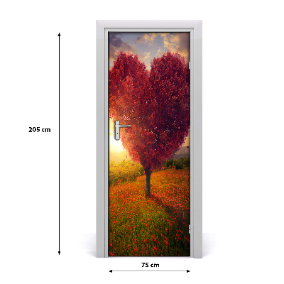 Self-adhesive door sticker Tree of heart