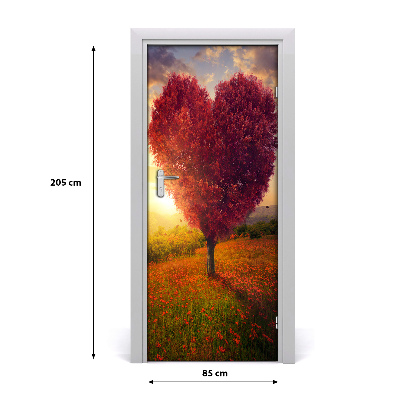 Self-adhesive door sticker Tree of heart