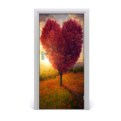 Self-adhesive door sticker Tree of heart