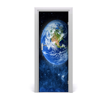 Self-adhesive door wallpaper Globe