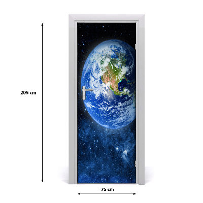 Self-adhesive door wallpaper Globe