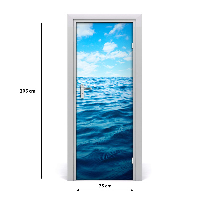 Self-adhesive door sticker Sea water