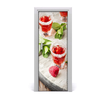 Self-adhesive door veneer Raspberries and drinks