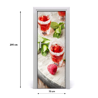 Self-adhesive door veneer Raspberries and drinks