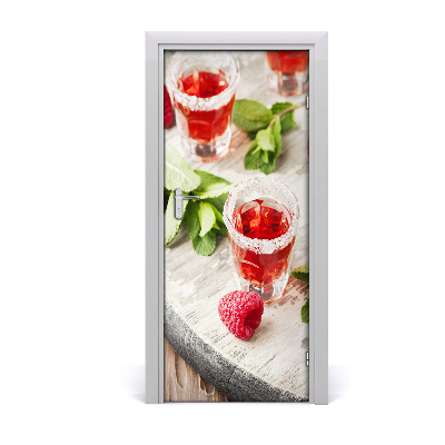 Self-adhesive door veneer Raspberries and drinks