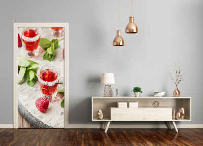 Self-adhesive door veneer Raspberries and drinks