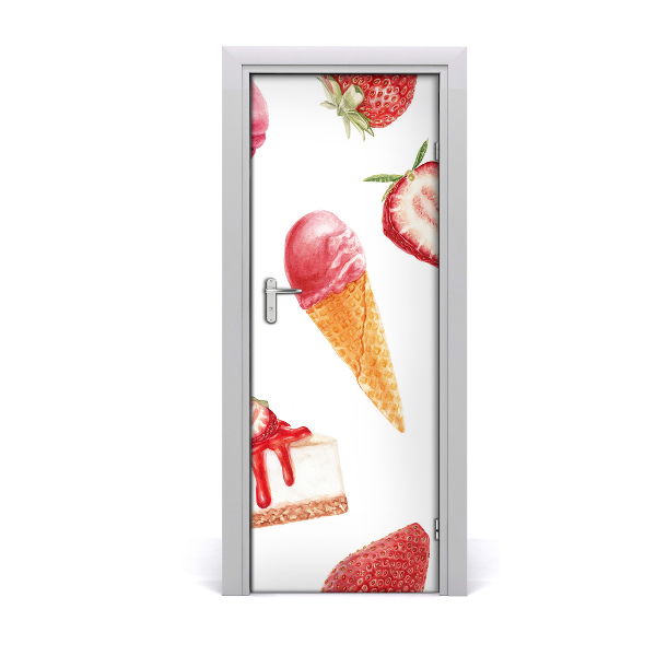 Self-adhesive door sticker Strawberry flavor