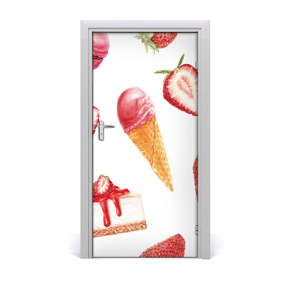 Self-adhesive door sticker Strawberry flavor