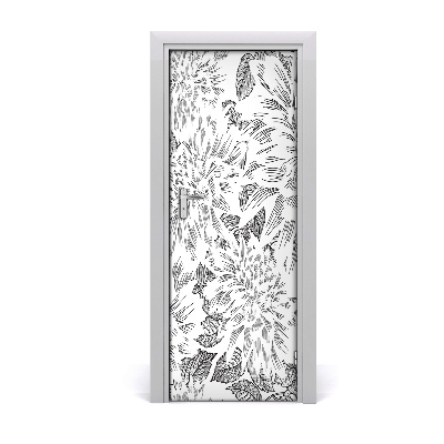 Self-adhesive door wallpaper Peonies