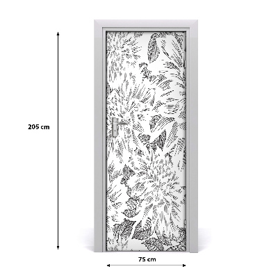 Self-adhesive door wallpaper Peonies