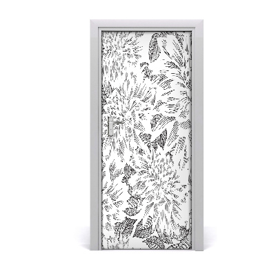 Self-adhesive door wallpaper Peonies