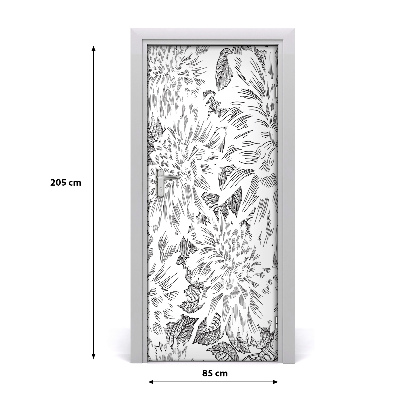 Self-adhesive door wallpaper Peonies