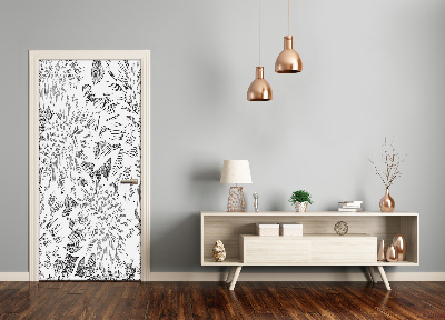 Self-adhesive door wallpaper Peonies