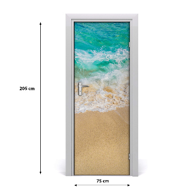 Self-adhesive door sticker Beach and sea