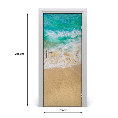 Self-adhesive door sticker Beach and sea