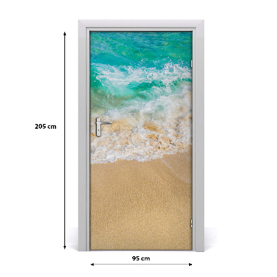 Self-adhesive door sticker Beach and sea