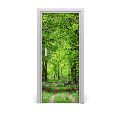 Self-adhesive door sticker Green forest