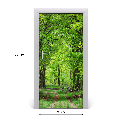 Self-adhesive door sticker Green forest