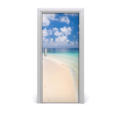 Self-adhesive door sticker Maldives beach