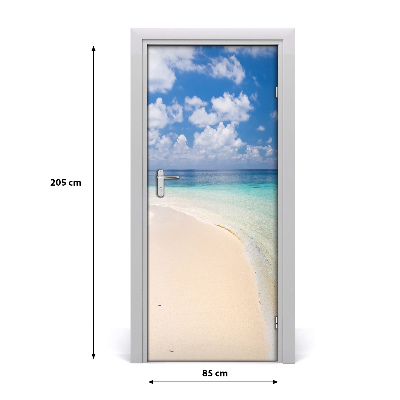 Self-adhesive door sticker Maldives beach