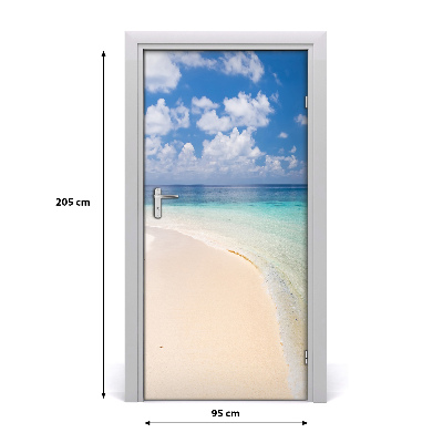 Self-adhesive door sticker Maldives beach