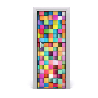 Self-adhesive door sticker Abstraction squares