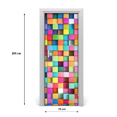 Self-adhesive door sticker Abstraction squares