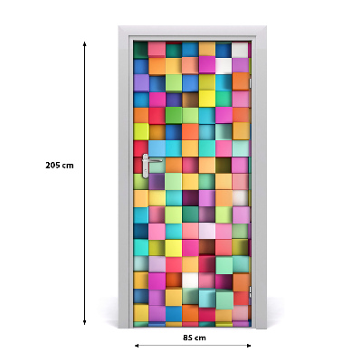 Self-adhesive door sticker Abstraction squares