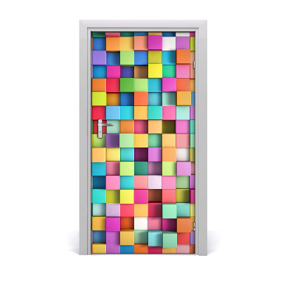 Self-adhesive door sticker Abstraction squares