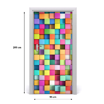 Self-adhesive door sticker Abstraction squares