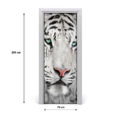 Self-adhesive door sticker White tiger