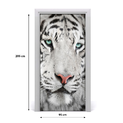 Self-adhesive door sticker White tiger