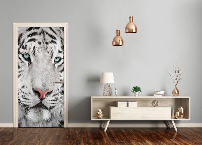 Self-adhesive door sticker White tiger