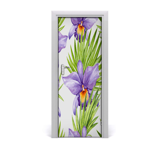 Self-adhesive door veneer Orchid and palm