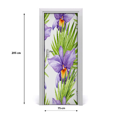 Self-adhesive door veneer Orchid and palm